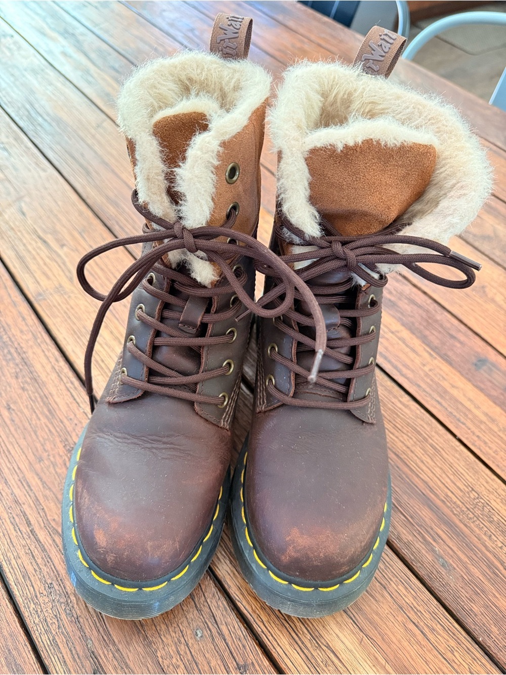 1460 Dr. Marten's Women's Brown Wintergrip Faux Fur Lined Boots